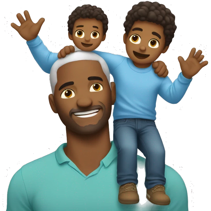 create an emoji where father hold his little son up with his big arms and his son feels like an eagle emoji