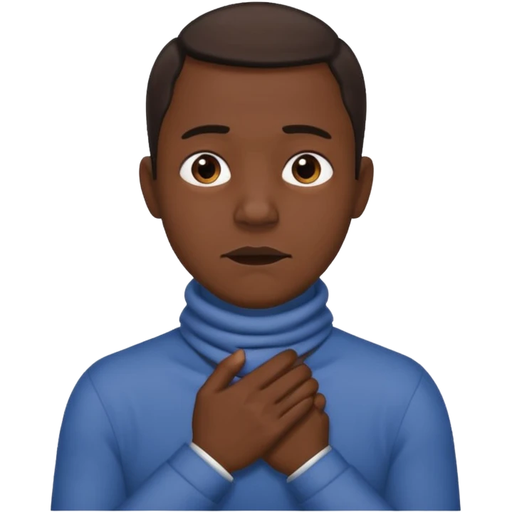 Man with hands gripped around NECK crossed like he is choking emoji