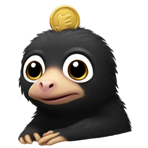 niffler with a coin and without ears emoji