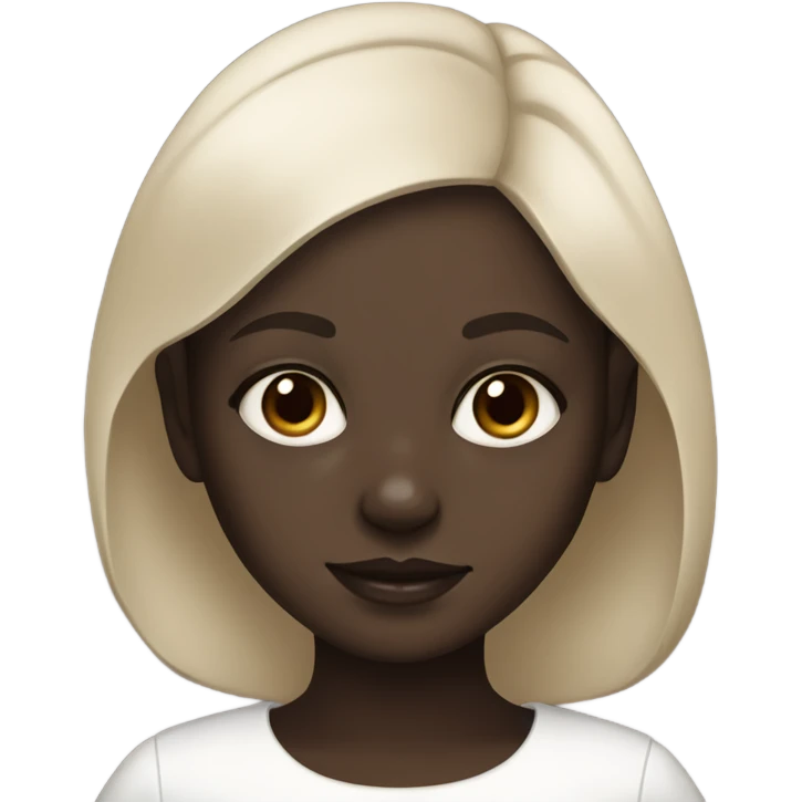 portrait of a dark-skinned girl with white Chihuahua emoji