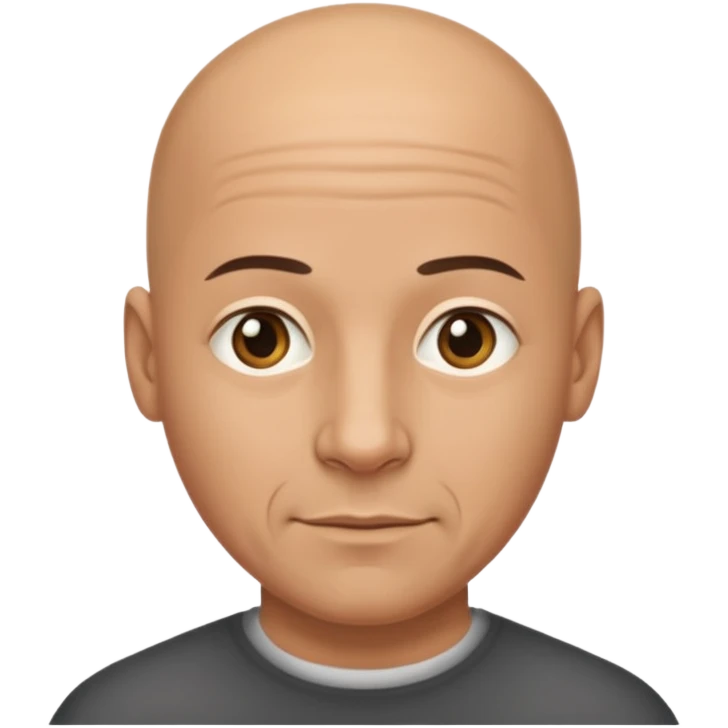 Bald man with no facial hair emoji