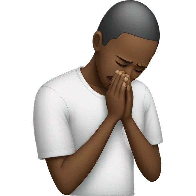 A person crying and praying emoji