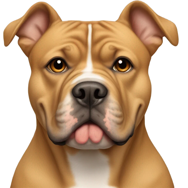 Light brown American bully dog with cropped ears emoji