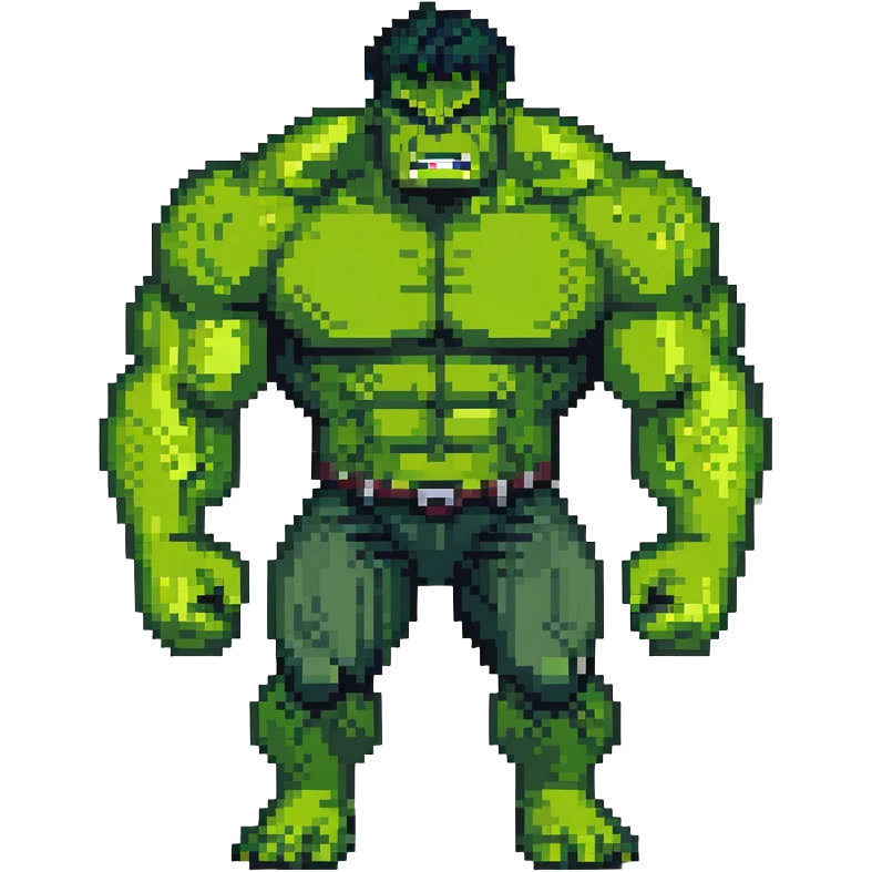 Hulk, green muscular superhero with angry expression emoji
