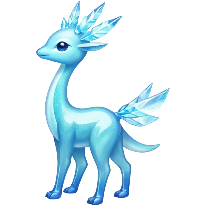 Shiny Exotic Colorful Ethereal Sparkly Amaura-Aurorus-Fakémon-hybrid-creature (full body)  emoji