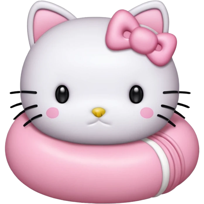 Crea una foca anillada gordita con aspecto tierno, lleva un moño rosado con tonos pasteles (como referencia el lazo de hello kitty rosado) emoji
