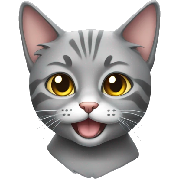 Grey sweet cat emoji