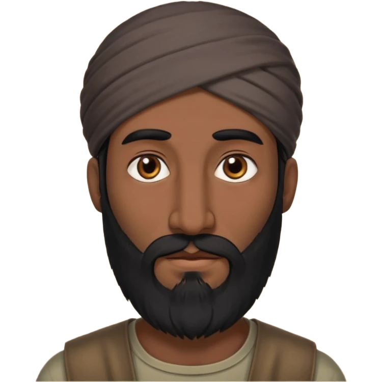 syrian long nose, black hair, long black beard, man emoji