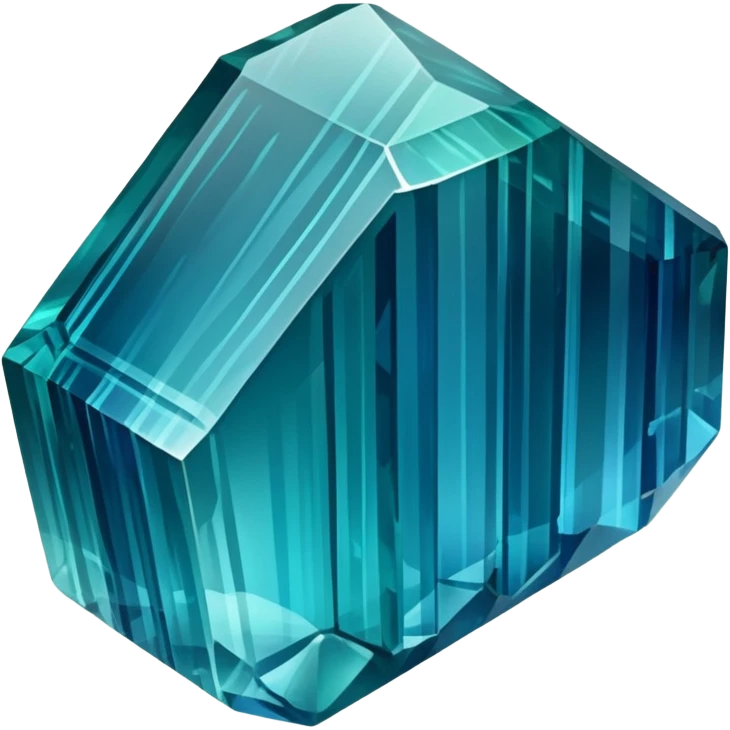 Long prismatic indicolite tourmaline crystal with deep sea blue color and natural striations emoji