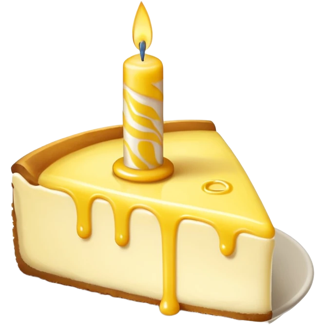 triangle lemon cheesecake on birthday candle emoji