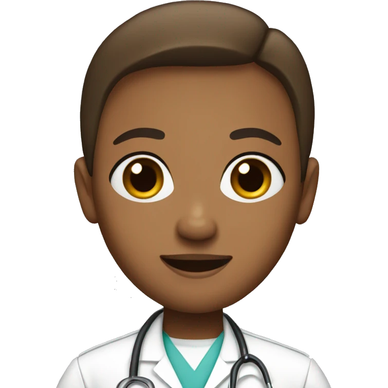 Vet nurse with brown eyes emoji