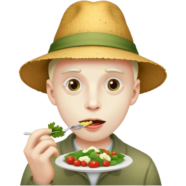 Cat eating raw ￼￼-Vernid-creature￼ man emoji