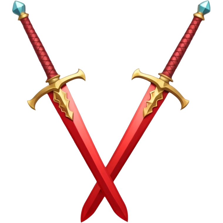 glitter red two sword emoji