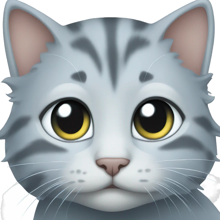 blue eyes grey kitten and water emoji