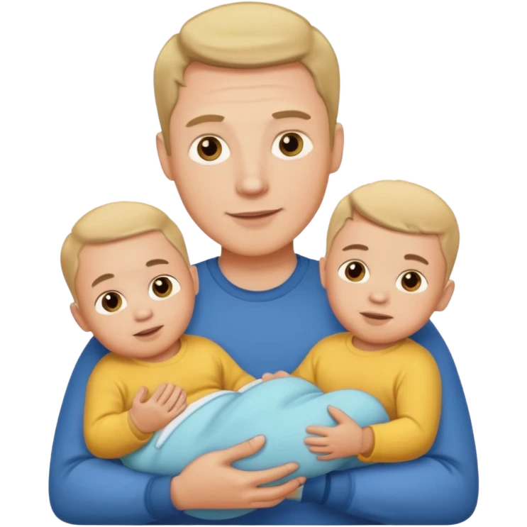 white man with three babies emoji