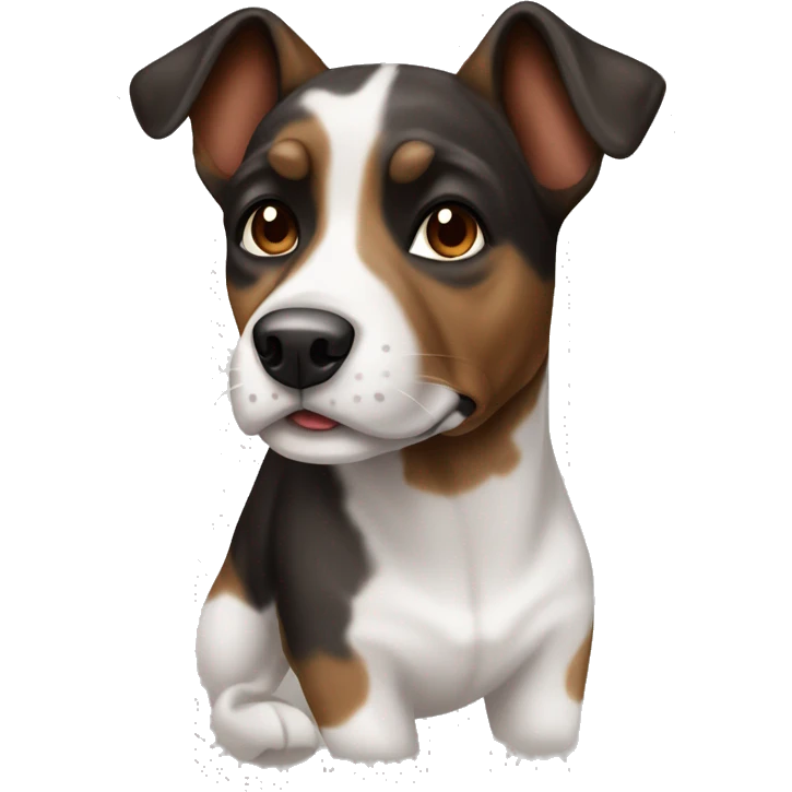black brown and white brindle dog emoji