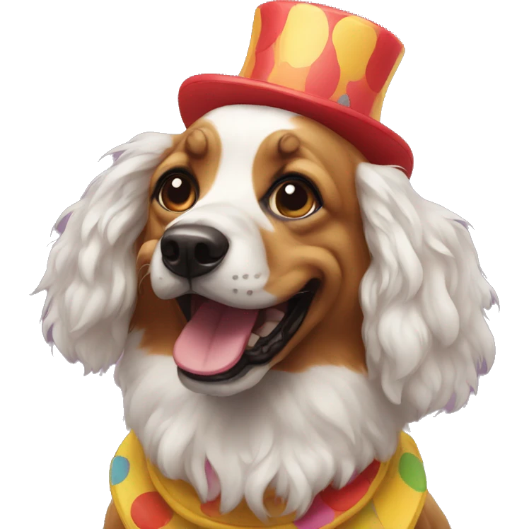 Clown dog emoji