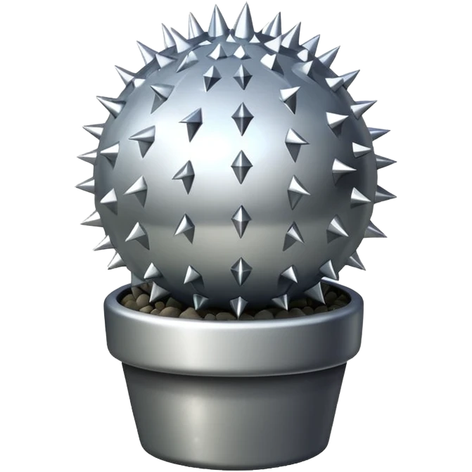 Shiny disco ball silver cactus emoji