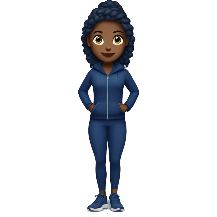 Fit girl with dark blue outfit emoji