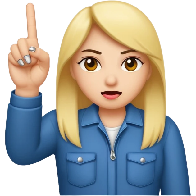 A baddie showing middle finger  emoji