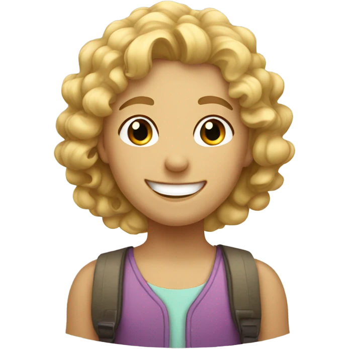 smiling girl with blonde curly hair boy  emoji