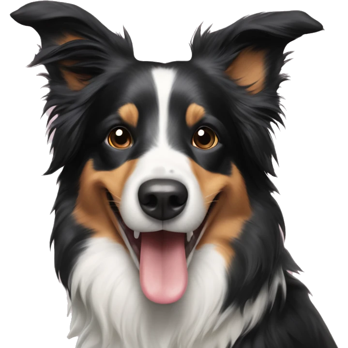 Border collie dog happy with tongue out  emoji