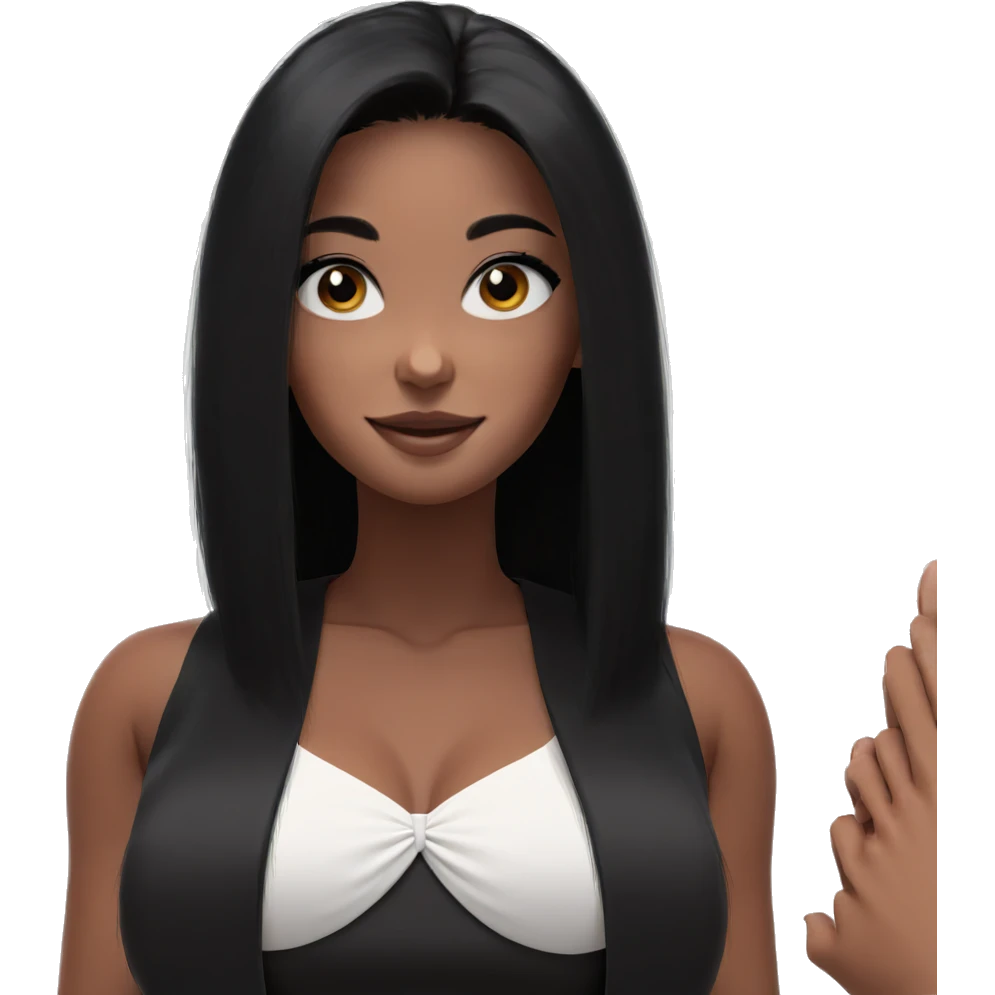 smiling girl with black hair emoji