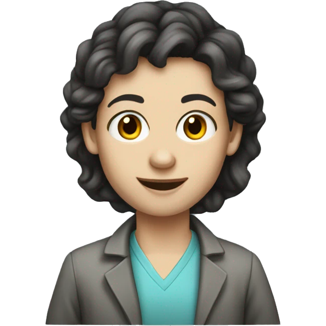 science teacher young dark hair pale skin emoji