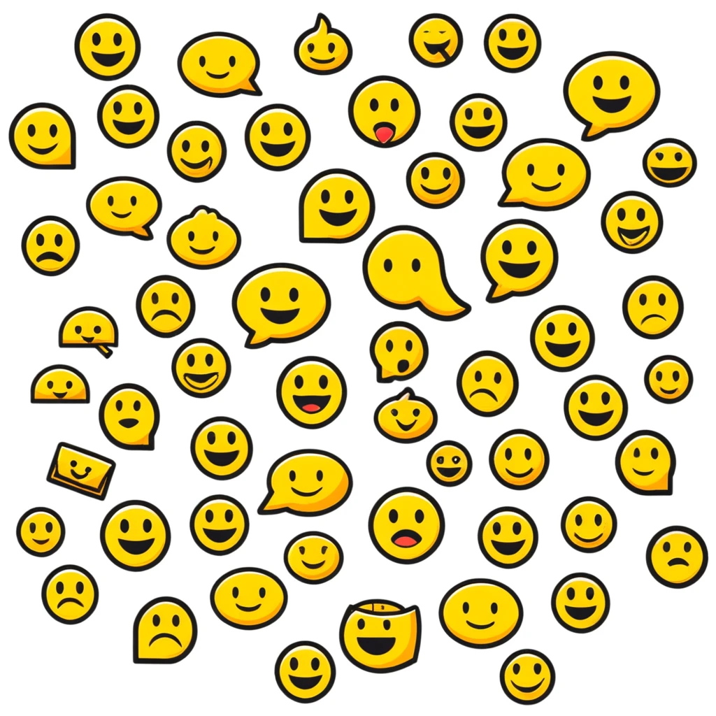 A wide format slideshow title screen for "The Emoji Movie Quiz" game with popular emoji characters arranged in a presentation-friendly layout emoji