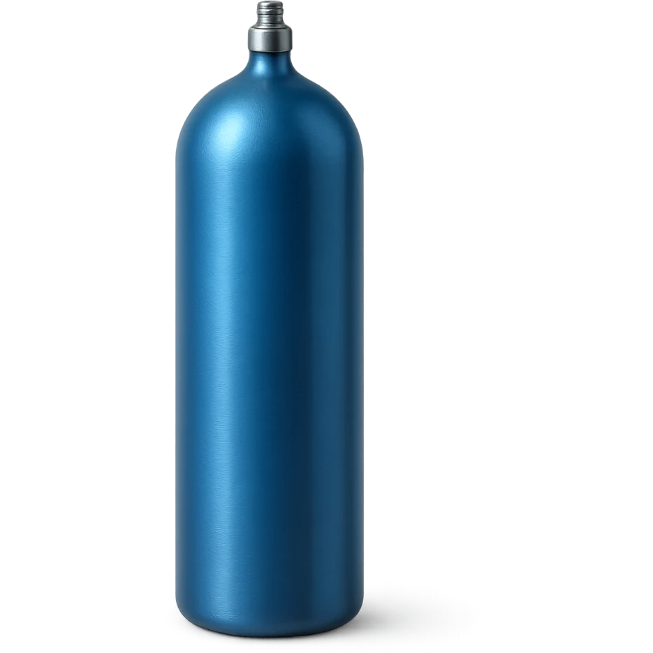 blue metallic canister, no label, symbolizing nitrous oxide emoji