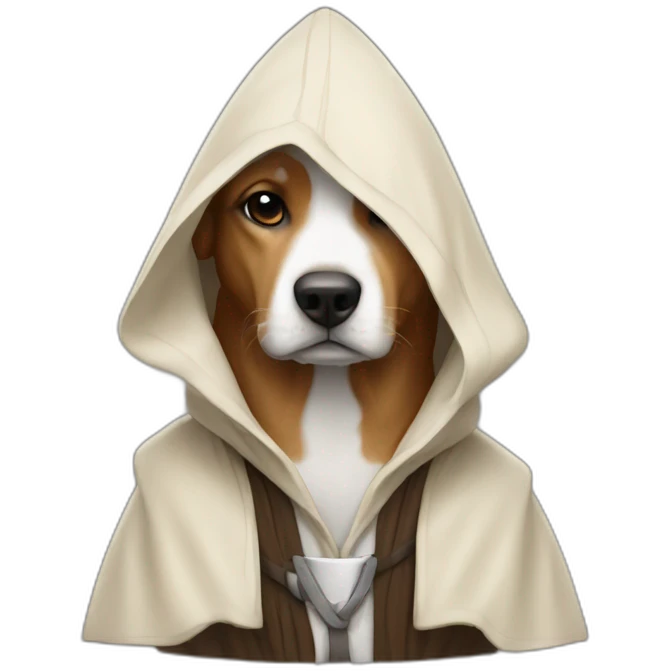 A hooded Jedi Dog emoji