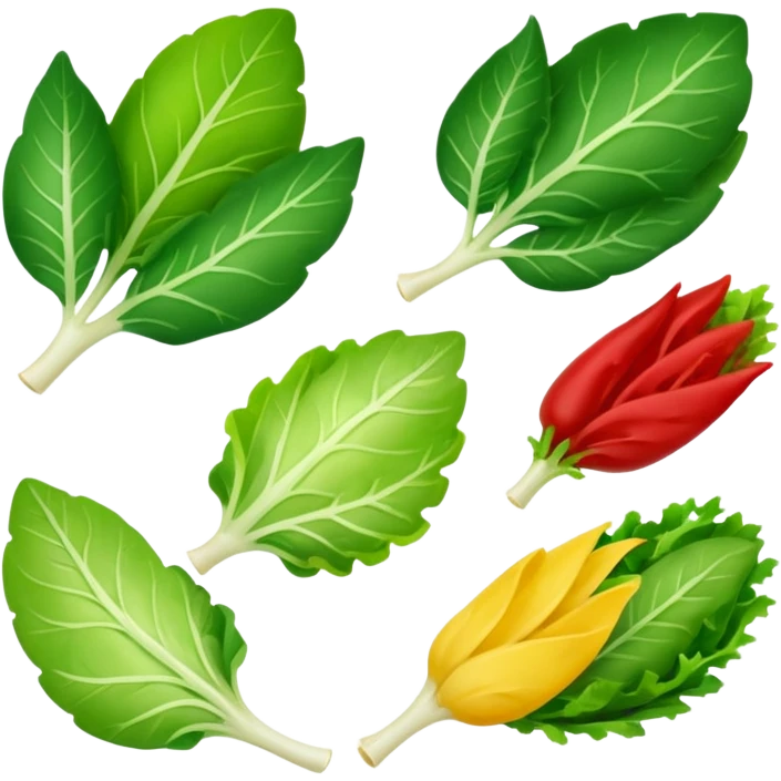 different salad leaves different colors  emoji