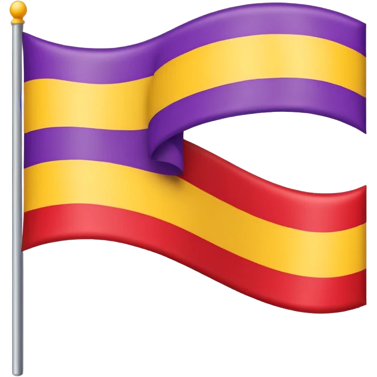 Bandera con tres franjas, la de arriba roja, la del medio amarilla y la de abajo morada emoji