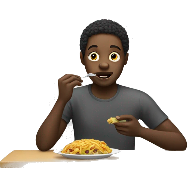 black person eating emoji