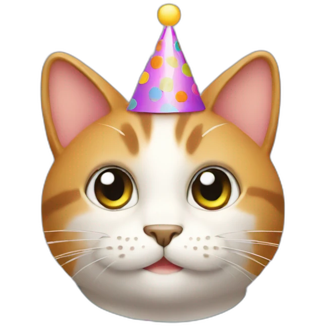 cat with birthday hat emoji