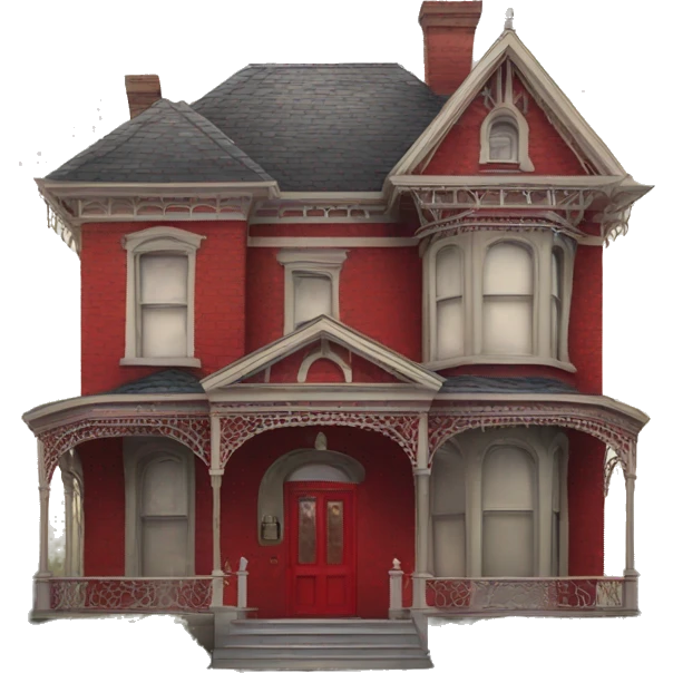 Victorian house with red door  emoji