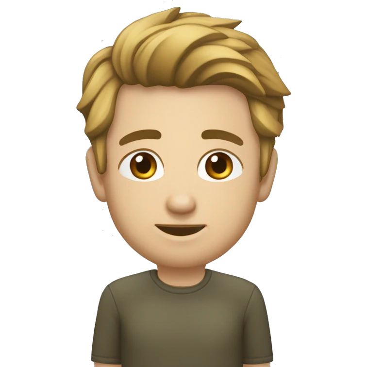 парень с зелеными глазами и каштановыми кудряшками с ушками emoji