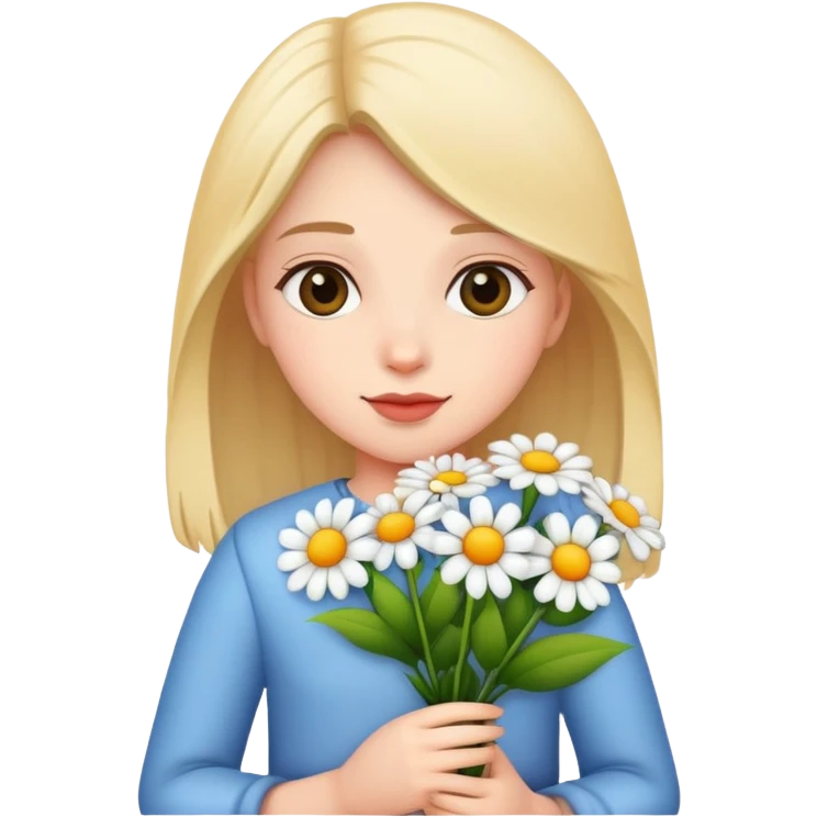Девочка с цветами emoji