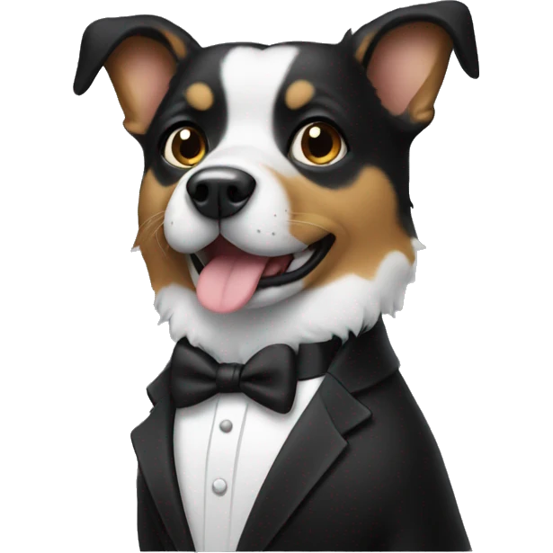 Dog in tuxedo emoji