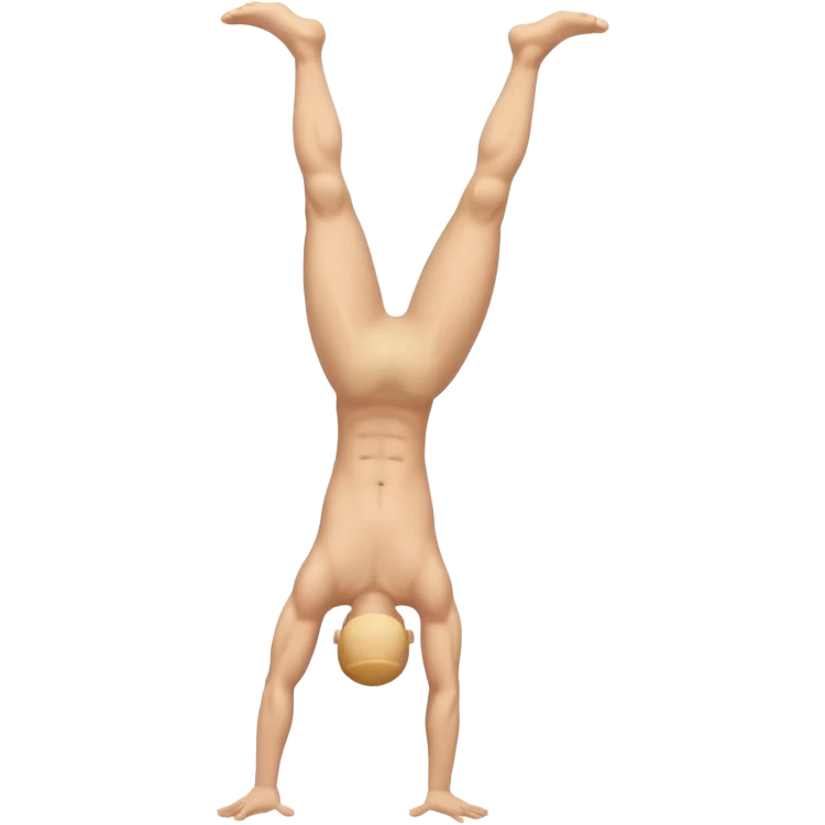 Fully body baked nude male cartwheel emoji