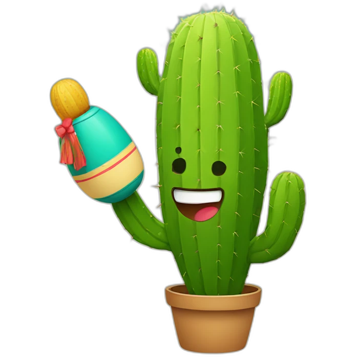 Cactus playing maracas emoji