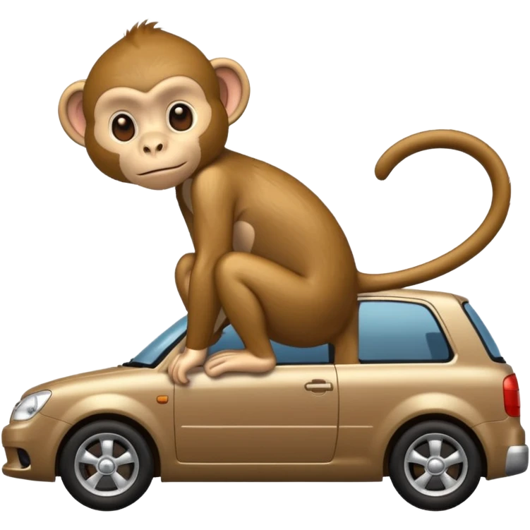 Monkey on a car emoji