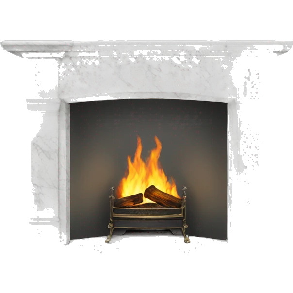 Carrara marble fireplace  emoji