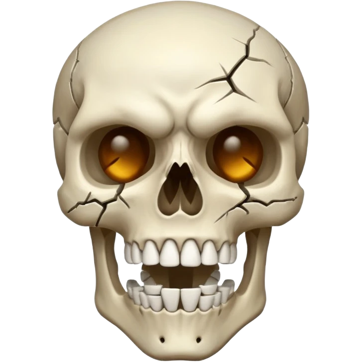 Skeleton head breaking egoistic emoji