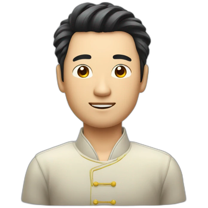 Homme Chinois cheveux mal coiffé emoji