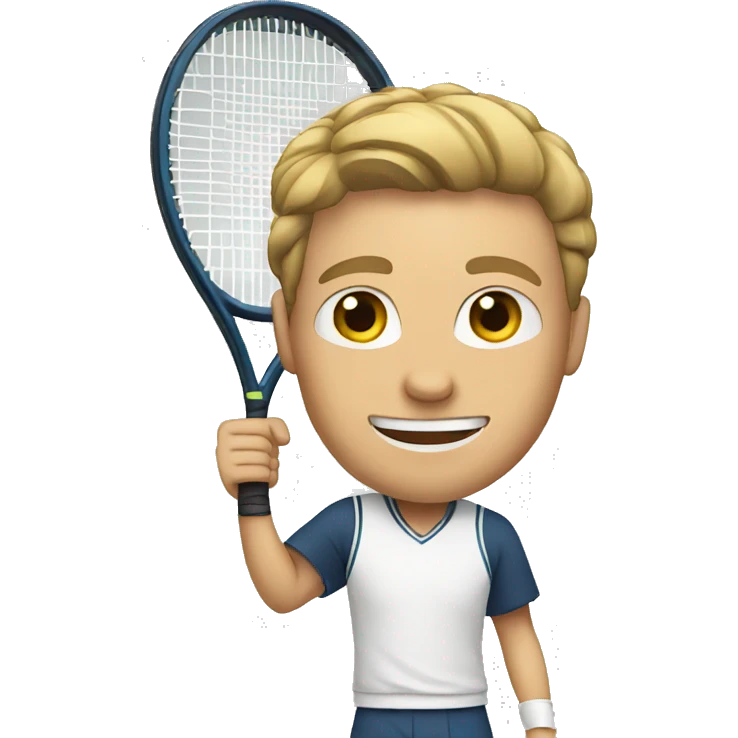 a white man plays tenis emoji