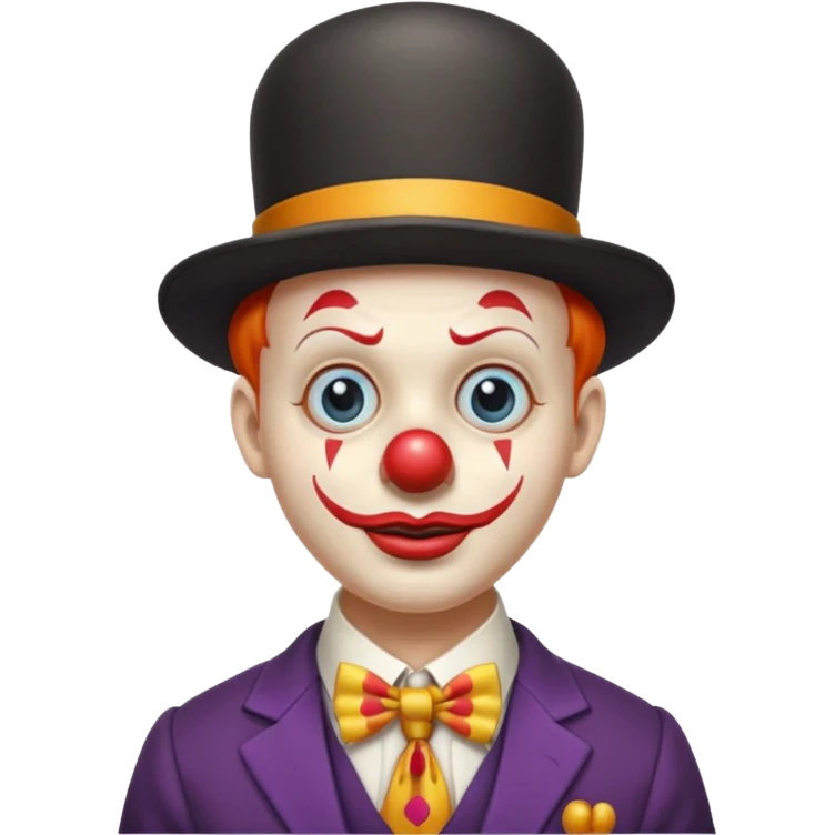 Clown in bowler hat & long tie emoji