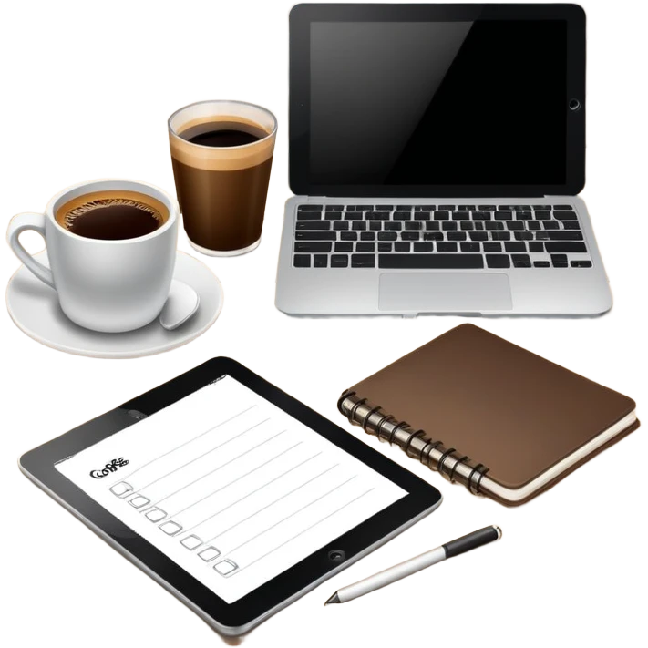 Coffee iPad And notebook emoji