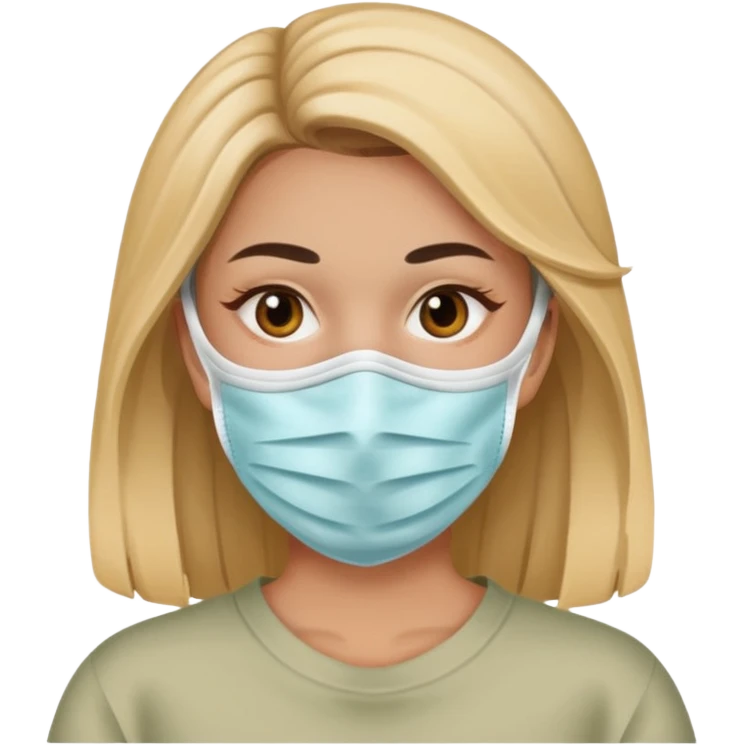 Mujer con mascarilla emoji