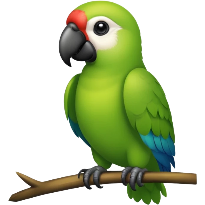 Papagaio totalmente verde com bico preto emoji